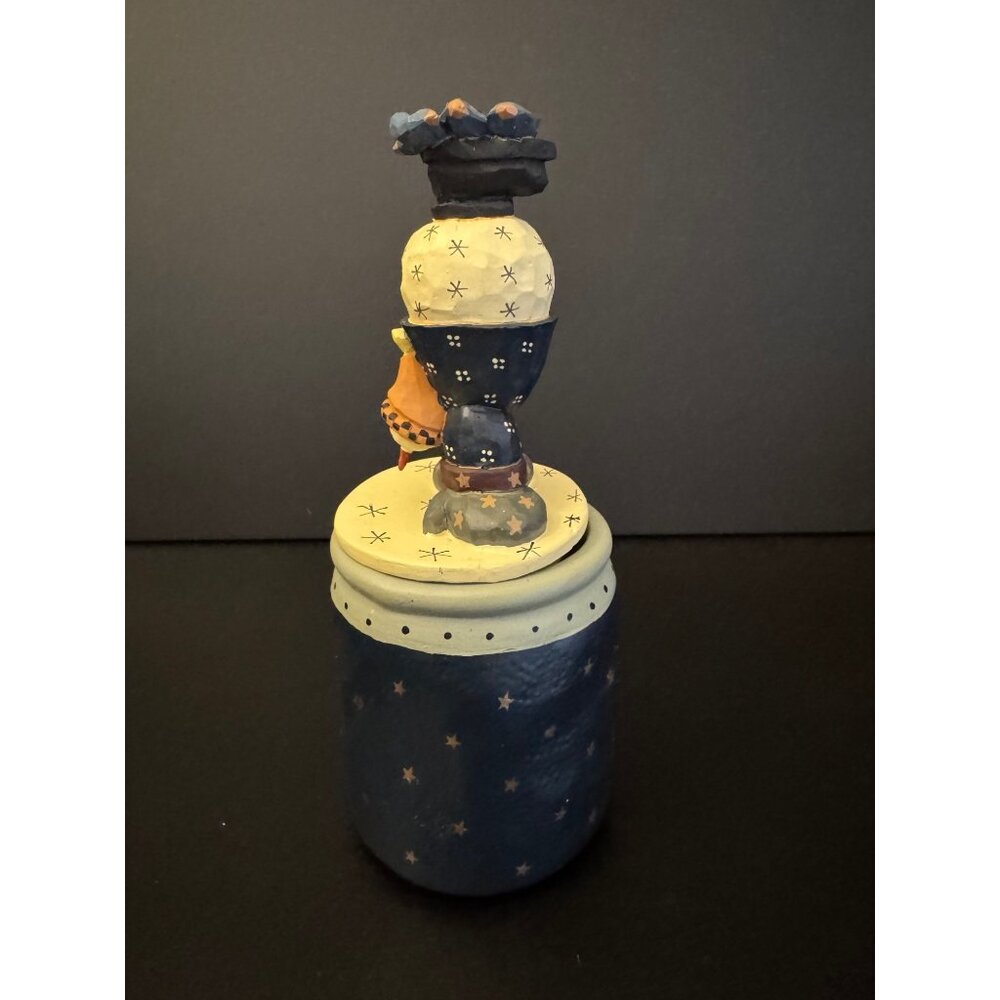 Vintage WILLIRAYE Studio Snowman Bluebird Candle Rustic - Picture 6 of 16